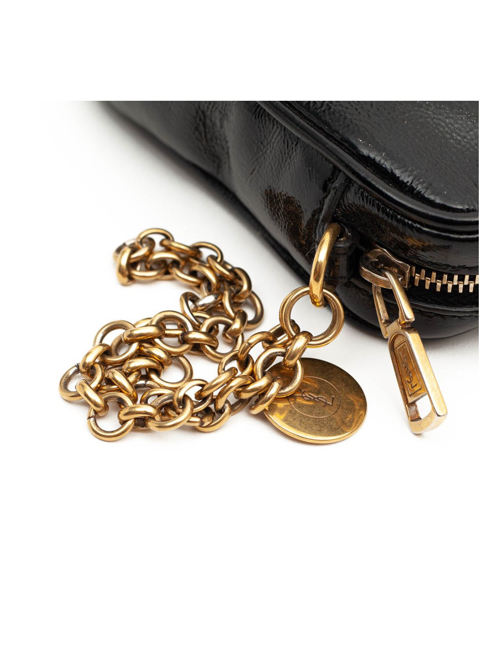 YSL Mini sac SAINT LAURENT cuir verni noir