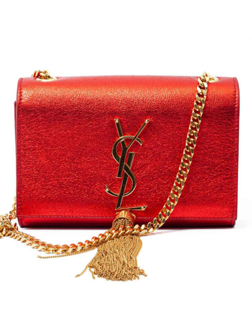 YSL Pochette SAINT LAURENT cuir rouge