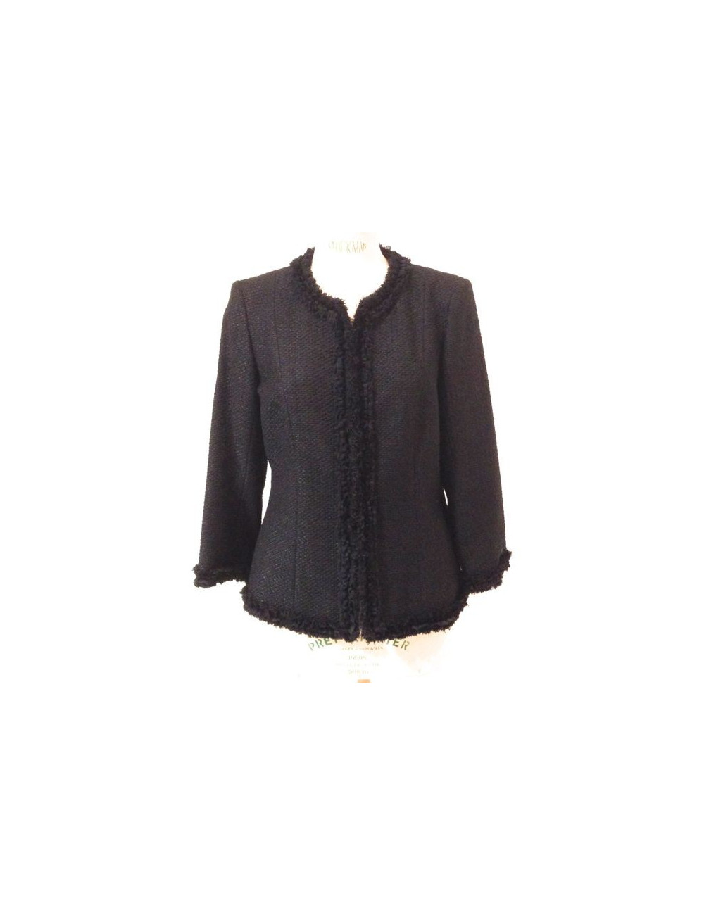 Veste CHANEL en tweed noir