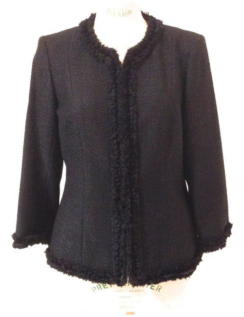 Veste CHANEL en tweed noir