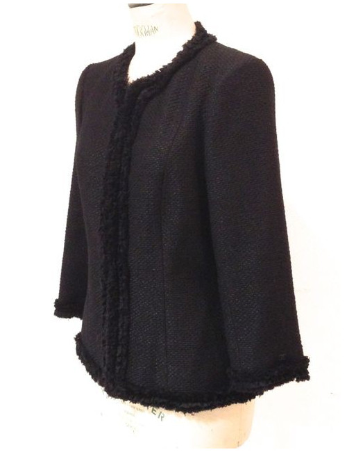 Veste CHANEL en tweed noir