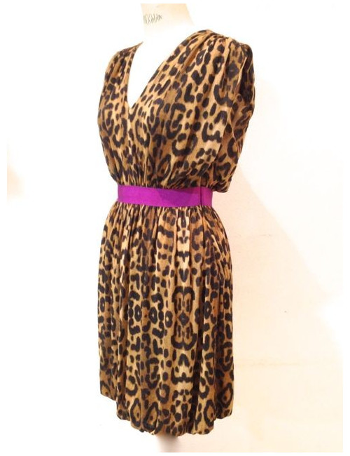 Robe GIAMBATTISTA VALLI mousseline de soie léopard