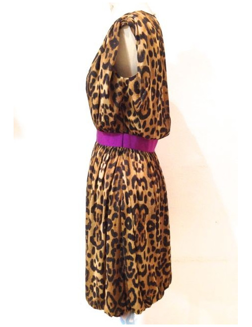 Robe GIAMBATTISTA VALLI mousseline de soie léopard