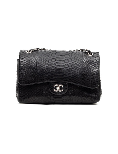 CHANEL Jumbo python noir