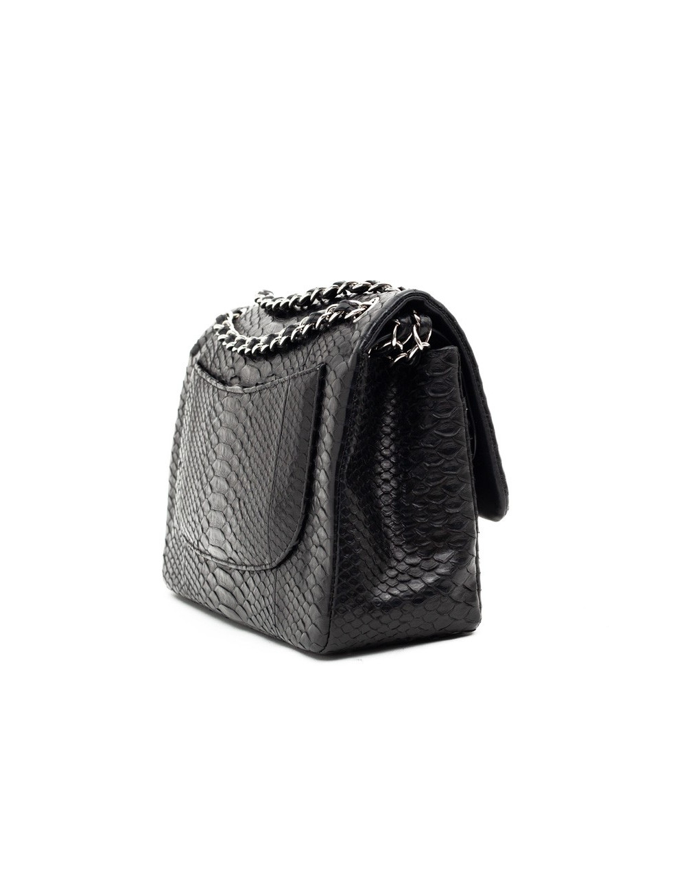 CHANEL Jumbo python noir