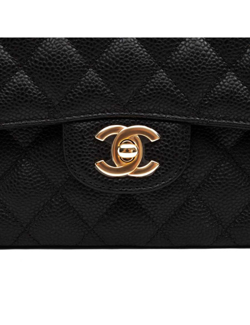 CHANEL sac a main timeless cuir caviar noir