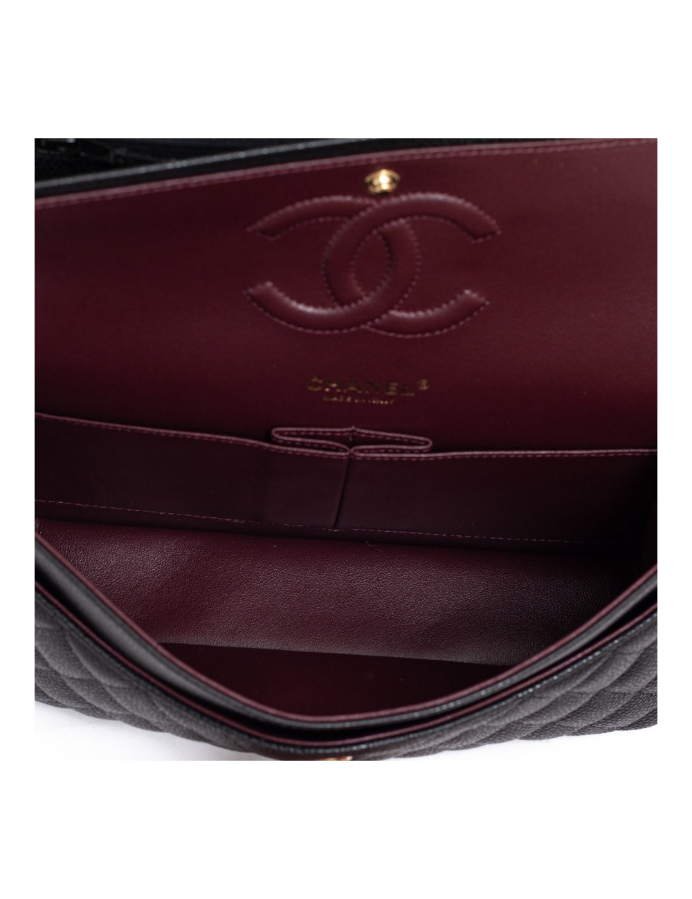 CHANEL sac a main timeless cuir caviar noir