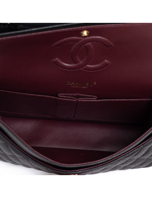 CHANEL sac a main timeless cuir caviar noir