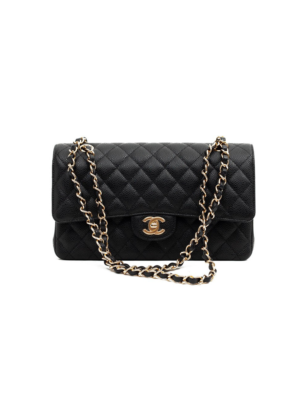 CHANEL sac a main timeless cuir caviar noir