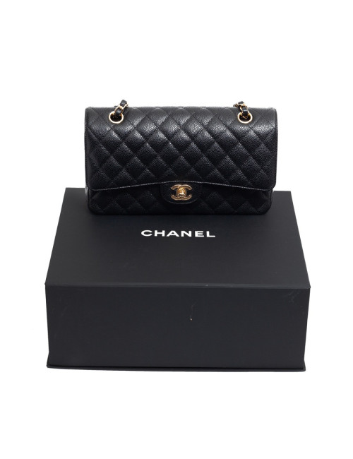 CHANEL sac a main timeless cuir caviar noir