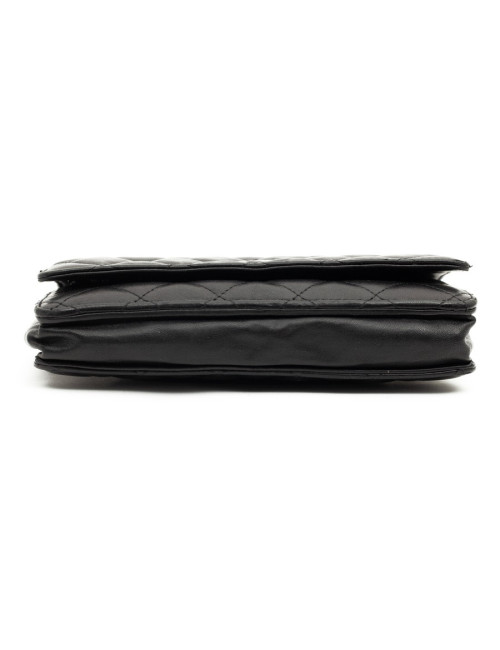 Wallet on chain CHANEL cuir noir