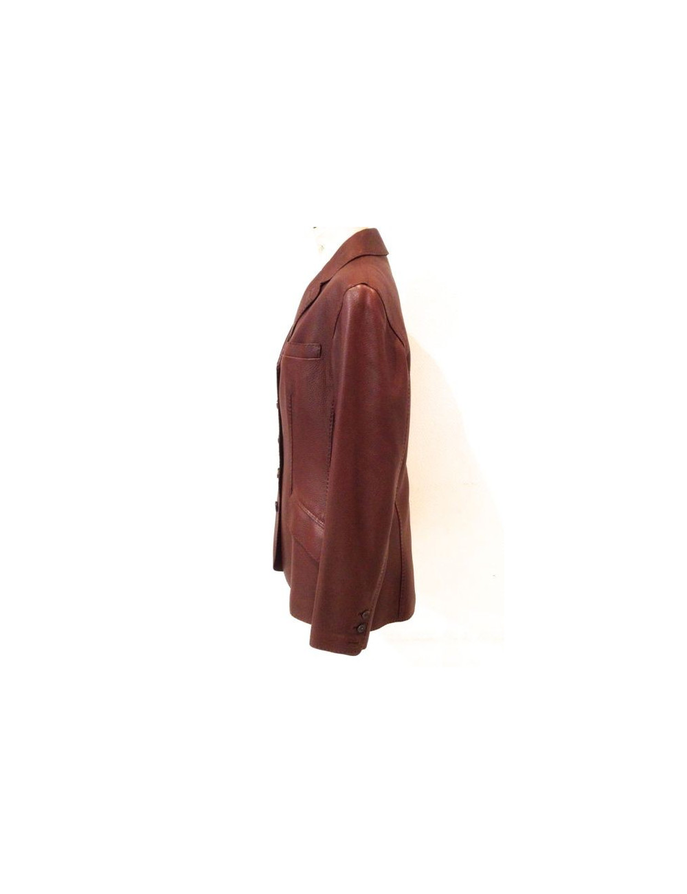 Veste HERMES en cuir marron