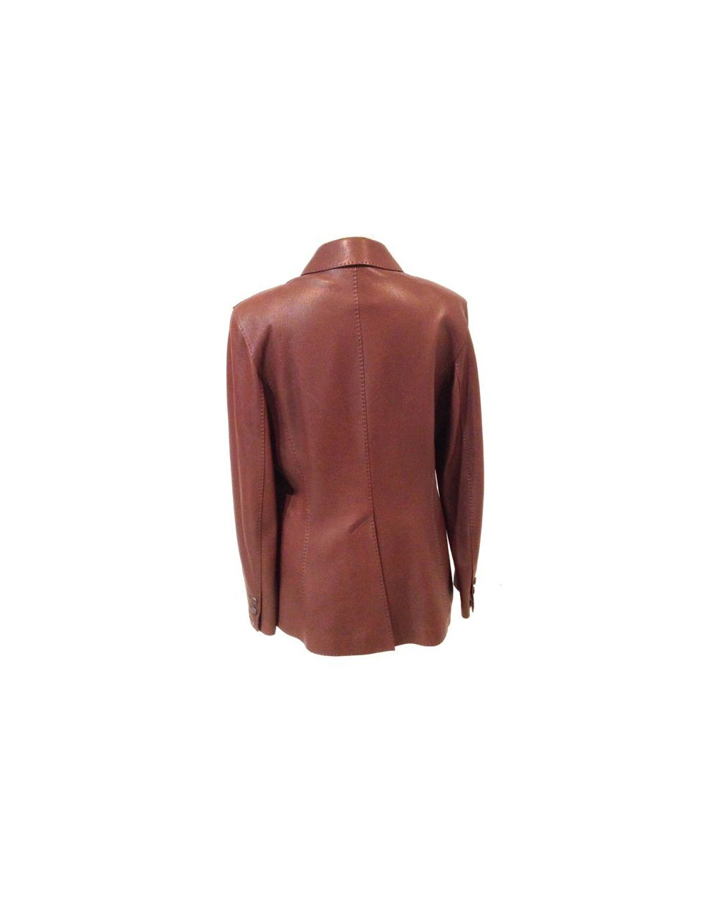 Veste HERMES en cuir marron