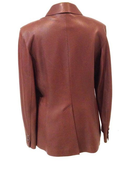 Veste HERMES en cuir marron T 46