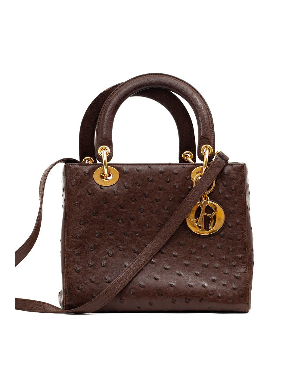 Dior Lady Dior sac autruche marron cacao