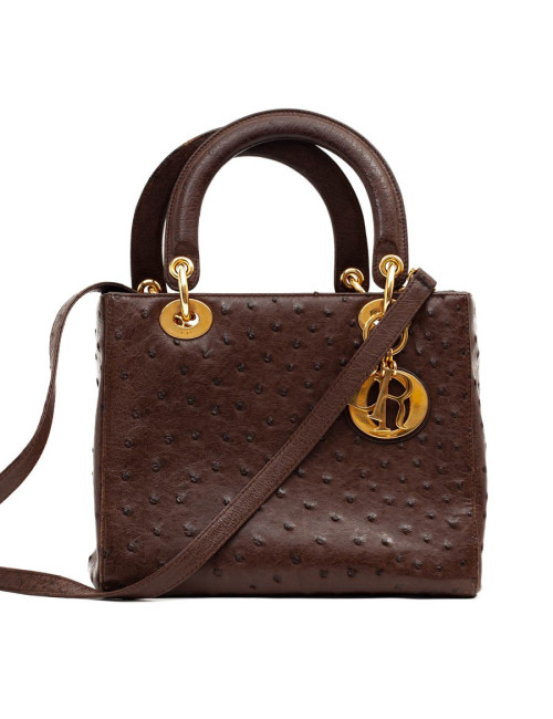 Dior Lady Dior sac autruche marron cacao