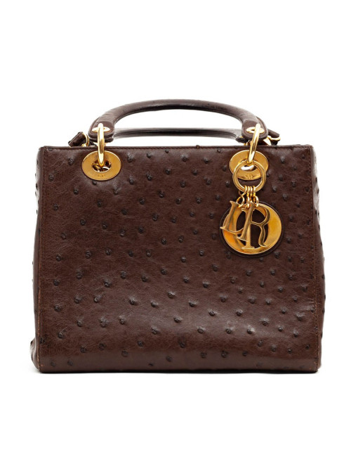 Dior Lady Dior sac autruche marron cacao