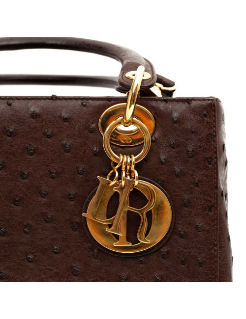 Dior Lady Dior sac autruche marron cacao