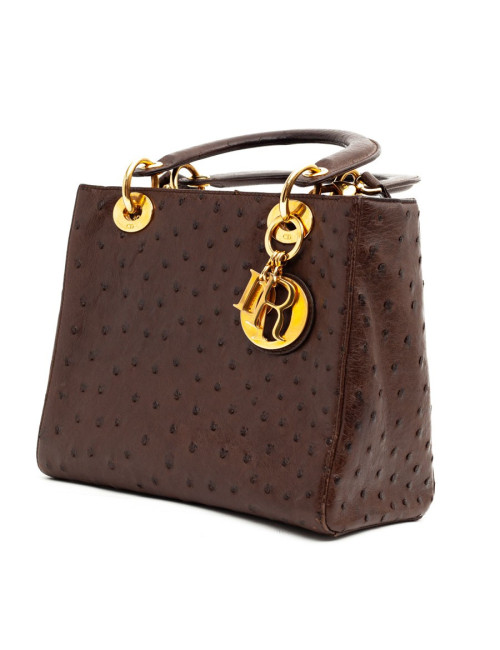 Dior Lady Dior sac autruche marron cacao