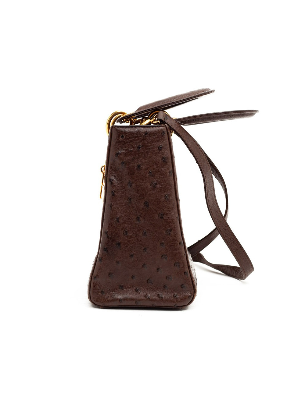 Dior Lady Dior sac autruche marron