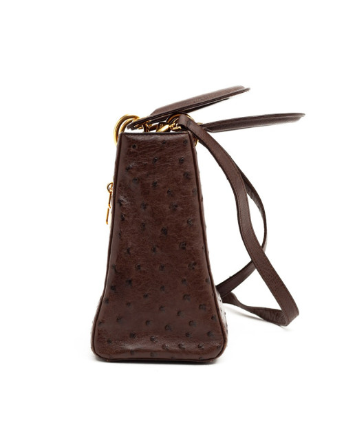 Dior Lady Dior sac autruche marron cacao