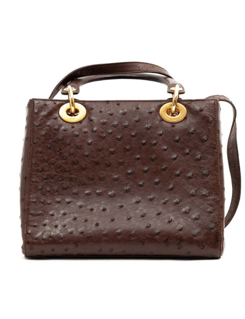 Dior Lady Dior sac autruche marron cacao