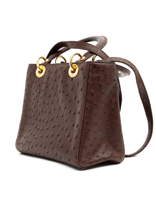 Dior Lady Dior sac autruche marron cacao
