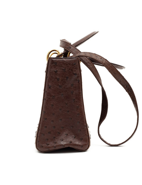 Dior Lady Dior sac autruche marron