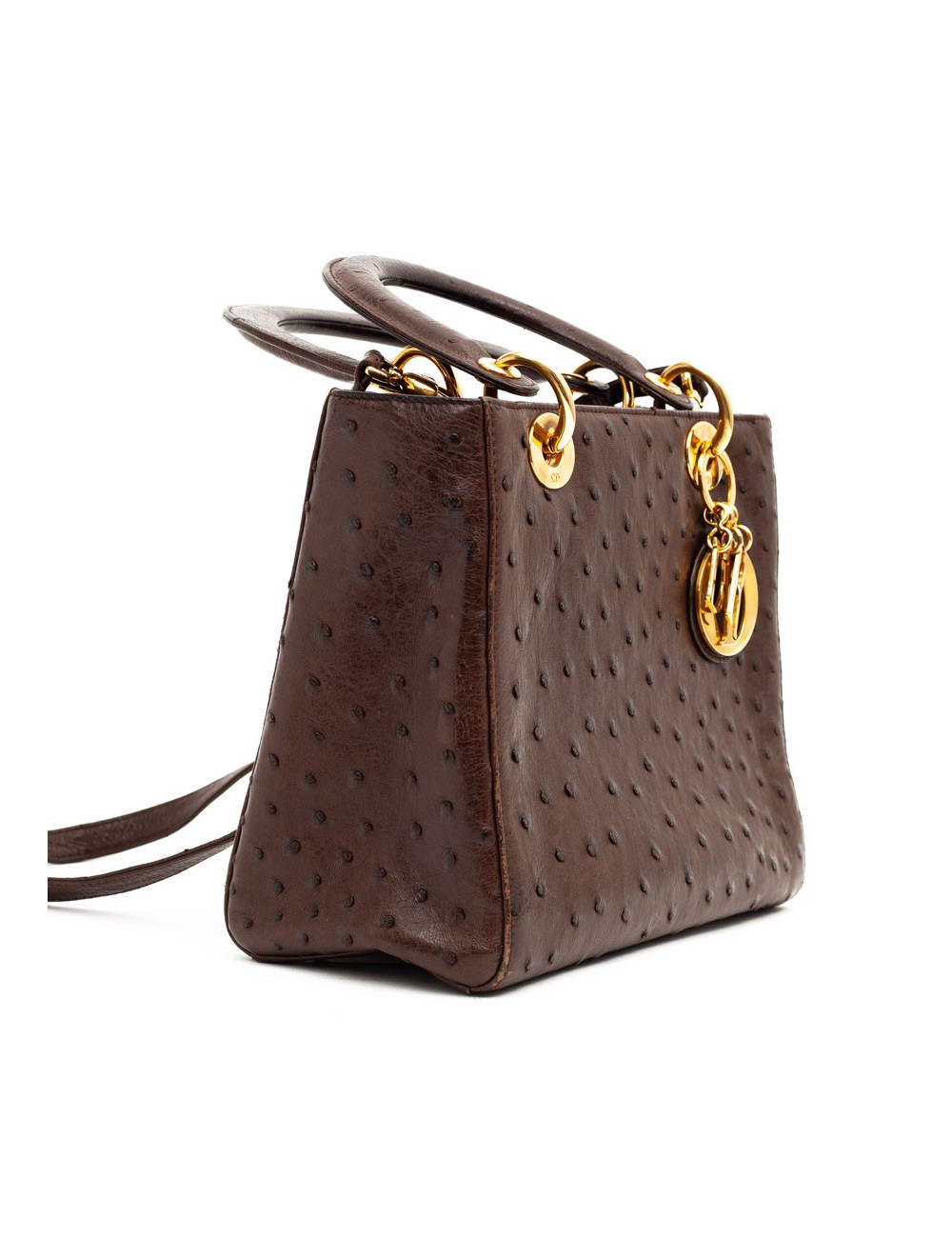 Dior Lady Dior sac autruche marron
