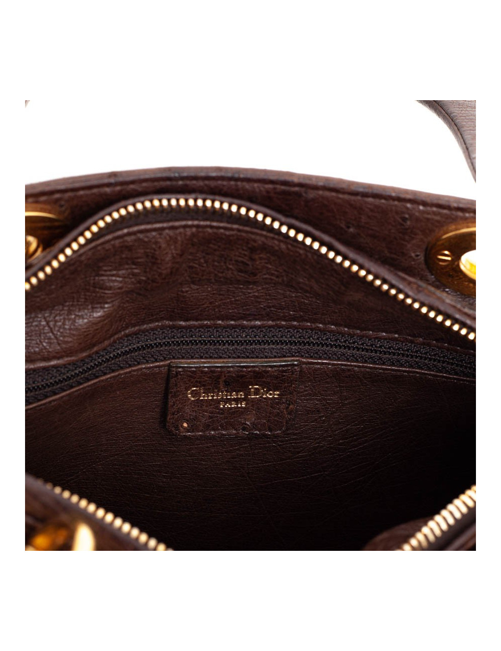 Dior Lady Dior sac autruche marron cacao