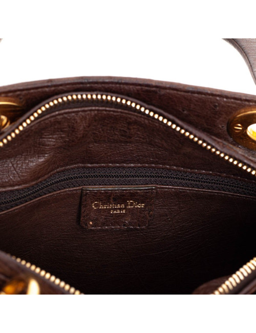 Dior Lady Dior sac autruche marron cacao