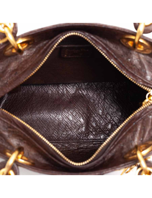 Dior Lady Dior sac autruche marron cacao