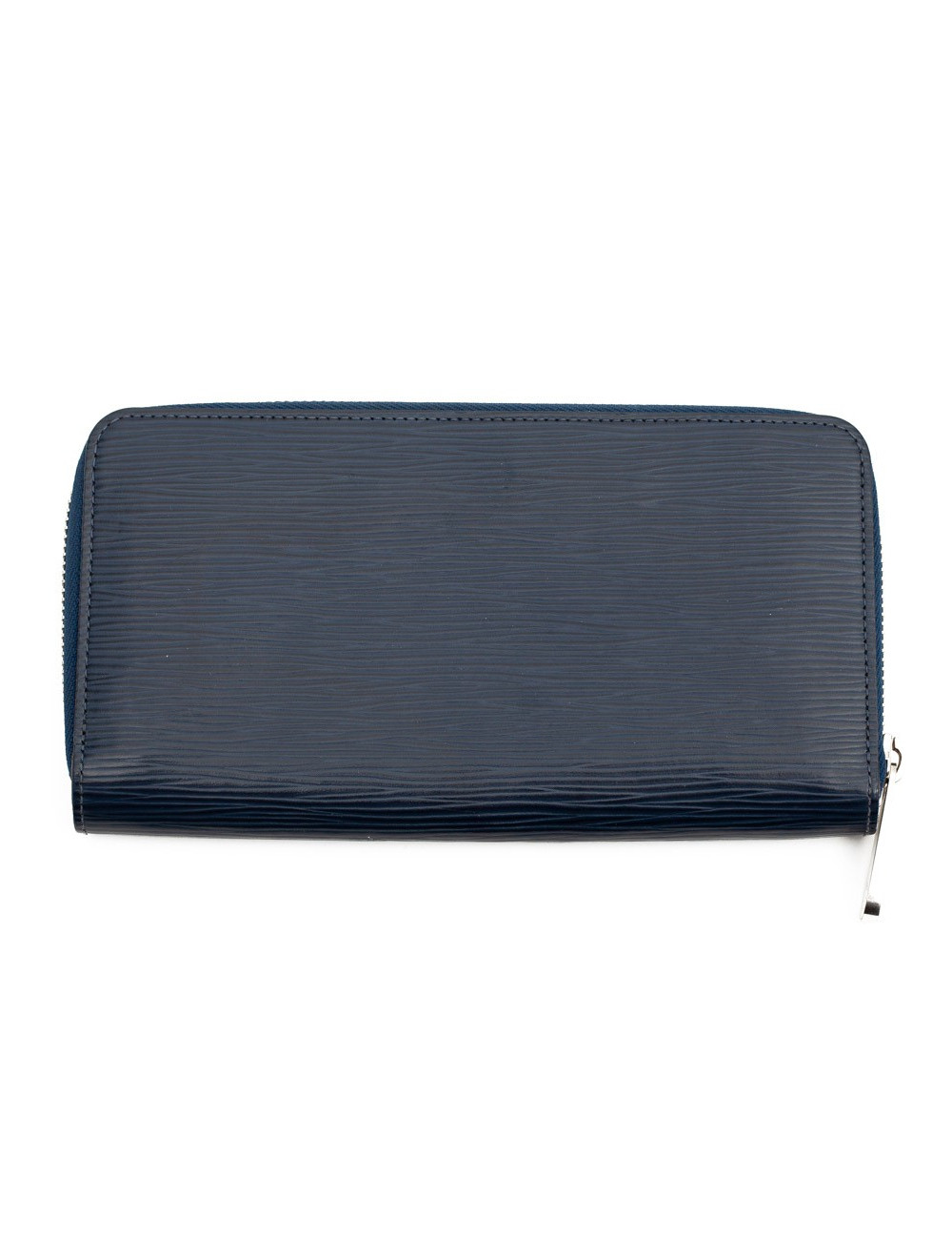 Portefeuille cuir épi bleu