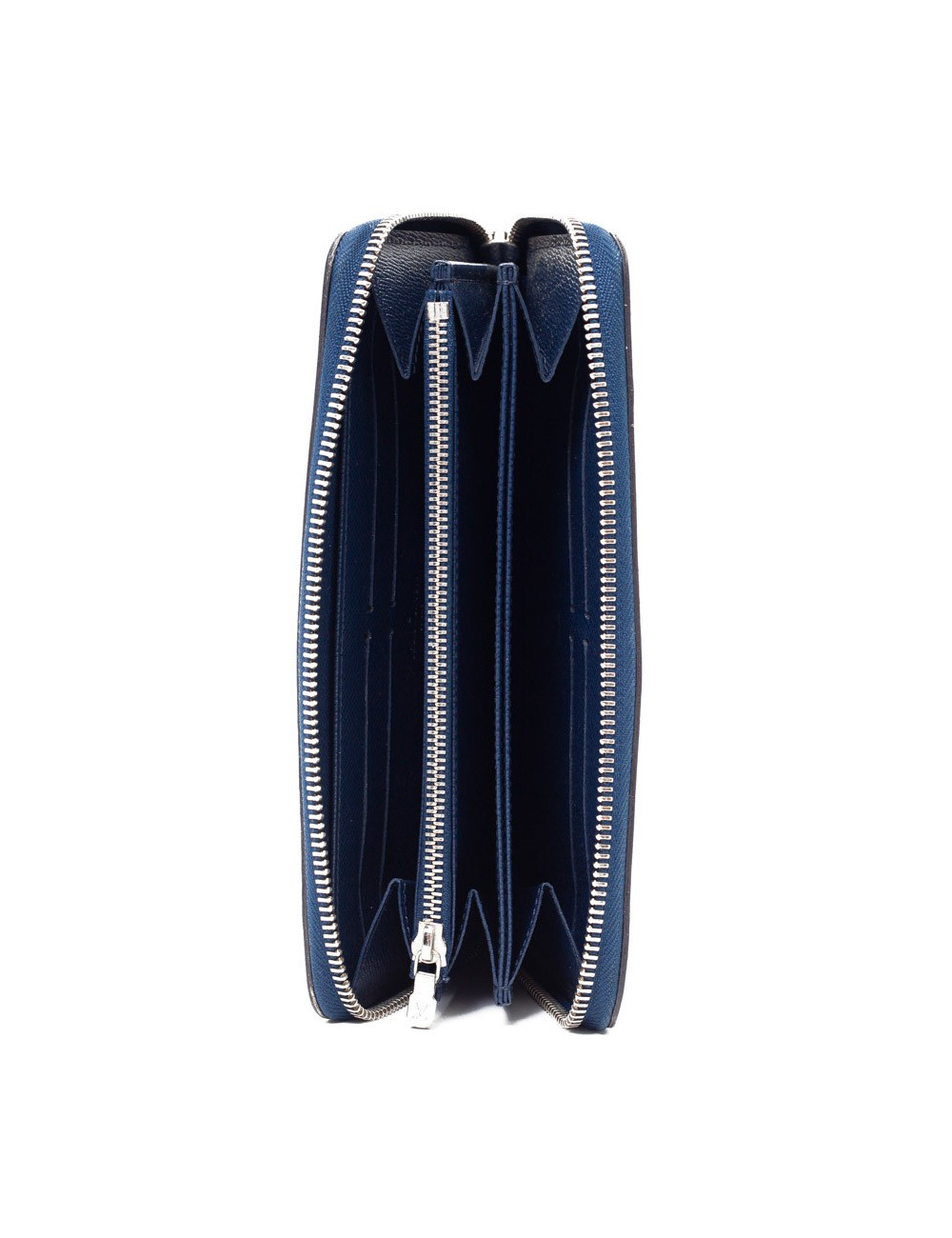 Portefeuille cuir épi bleu