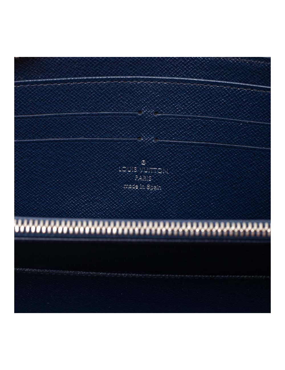 Portefeuille cuir épi bleu