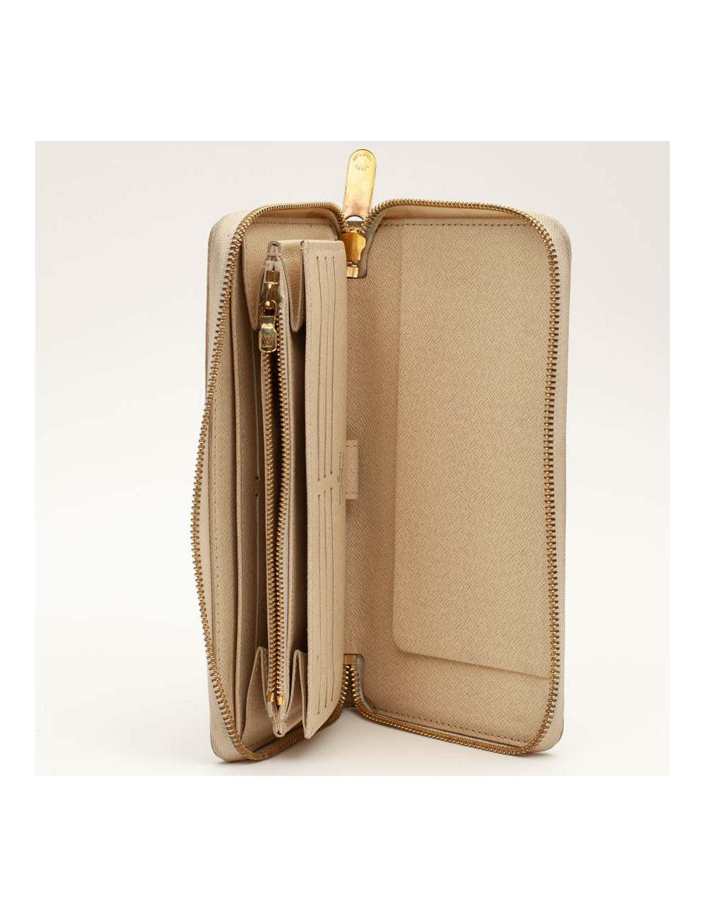 Portefeuille LV toile enduite damier gris GM