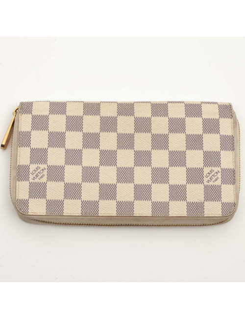 Portefeuille LV toile enduite damier gris GM