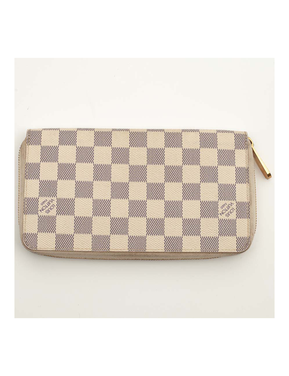 Portefeuille LV toile enduite damier gris GM