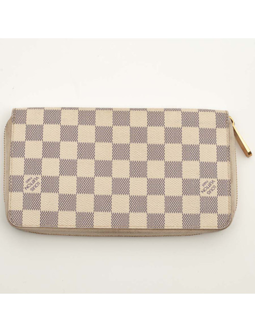 Portefeuille LV toile enduite damier gris GM