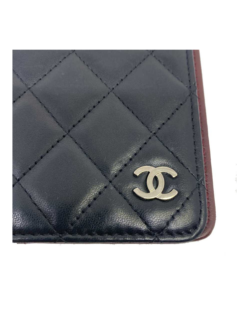 Porte repertoire CHANEL cuir noir