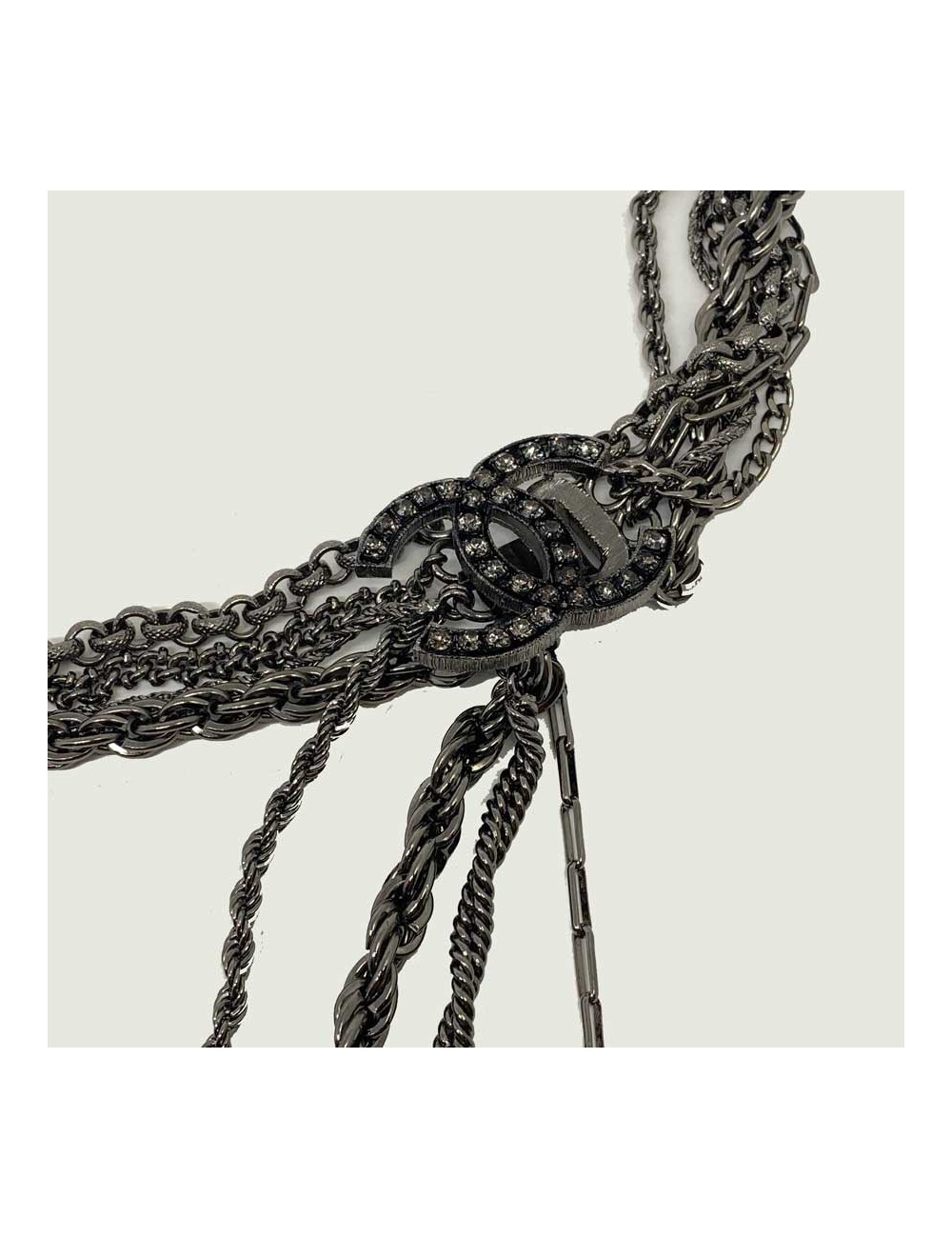 Ceinture CHANEL chaines ruthénium