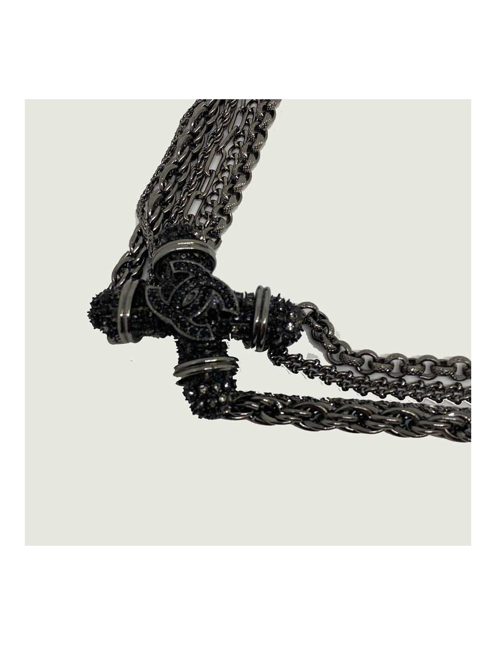 Ceinture CHANEL chaines ruthénium