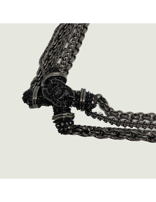 CHANEL ceinture multi-chaines ruthénium
