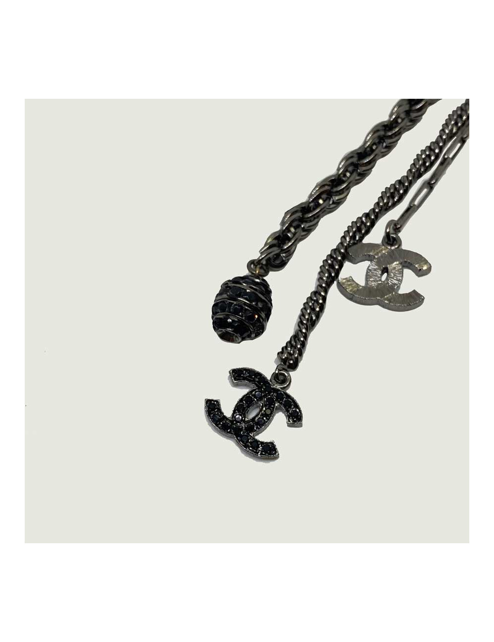 Ceinture CHANEL chaines ruthénium