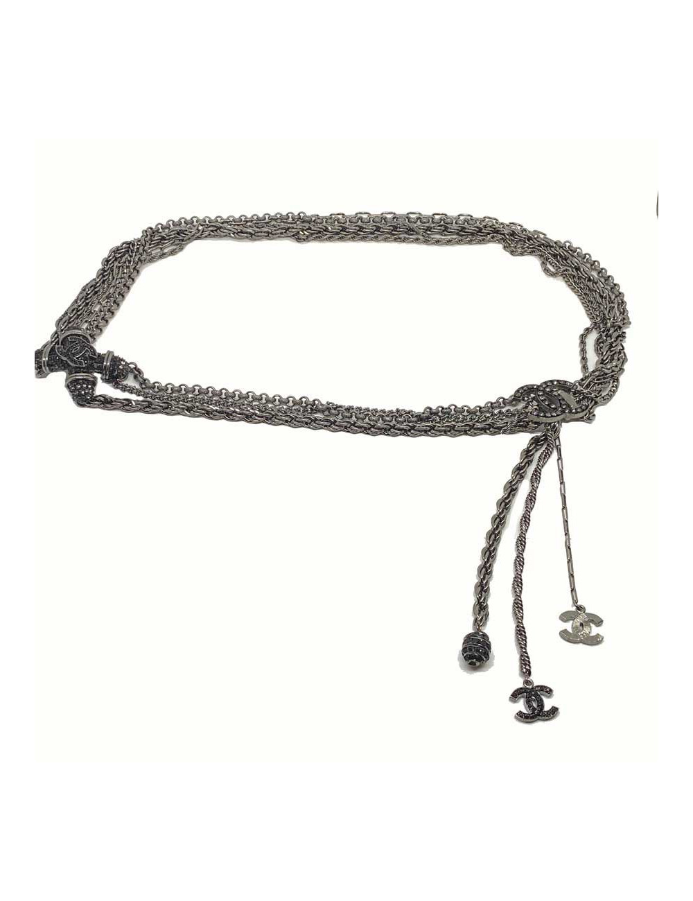 CHANEL ceinture multi-chaines ruthénium