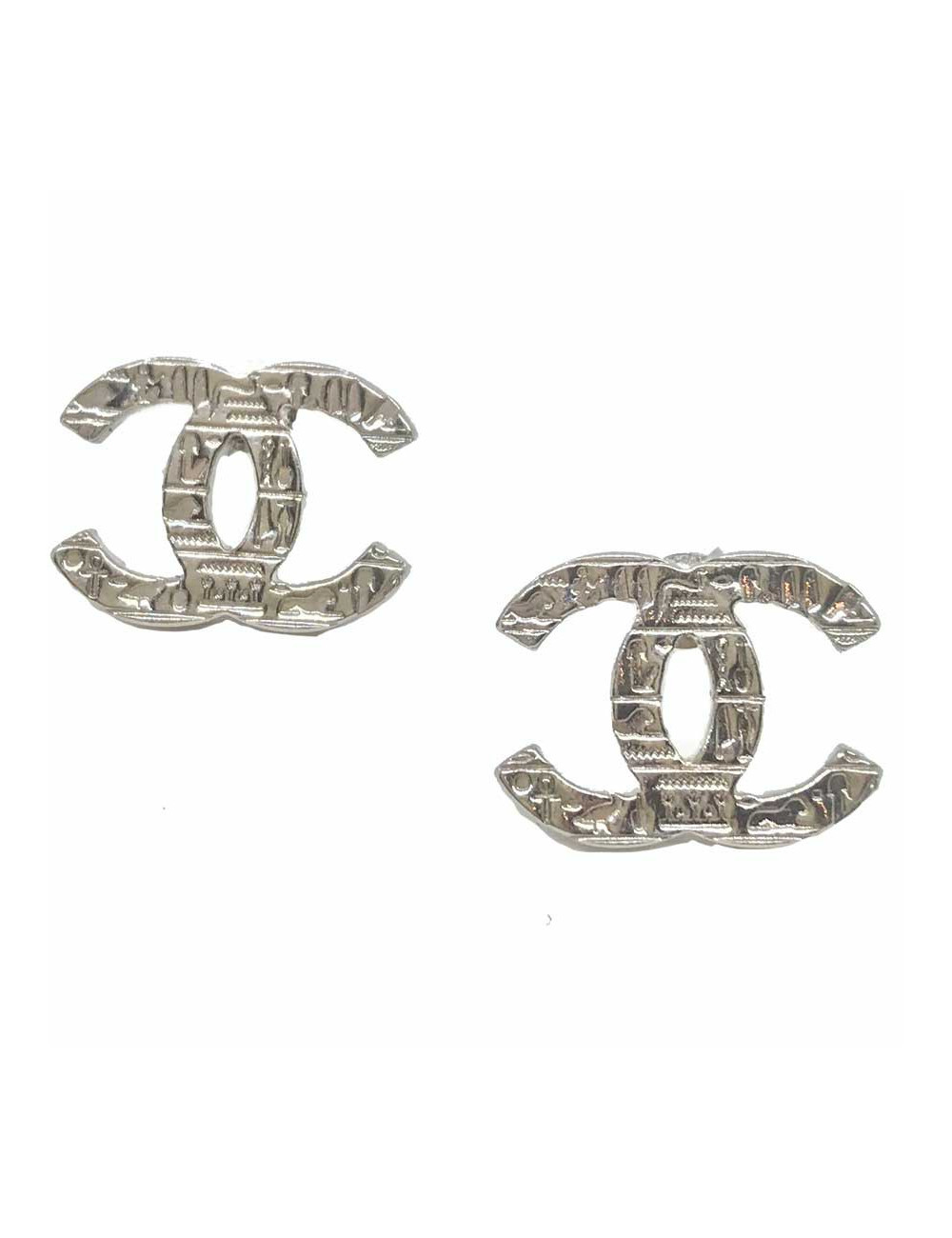 Boucles d'oreille Clous CHANEL Egypte argent