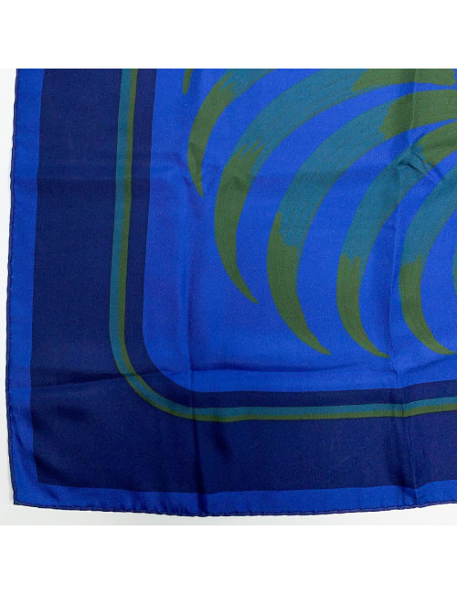 Carré 140 HERMES bleu nuit et vert