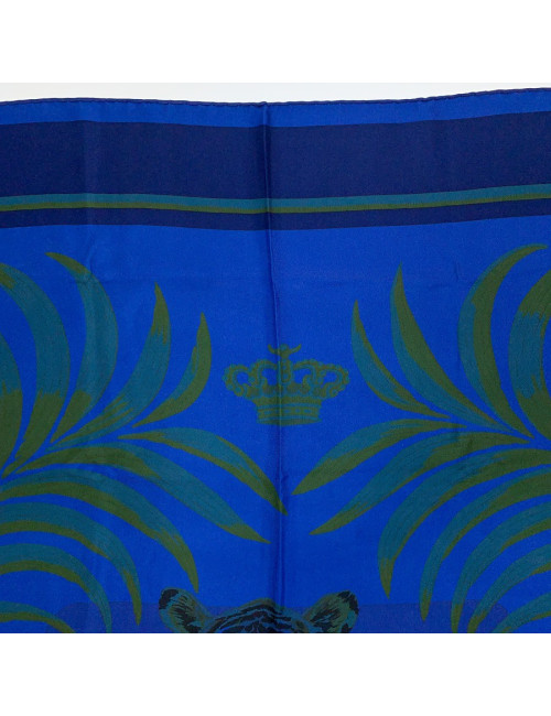 Carré 140 HERMES bleu nuit et vert