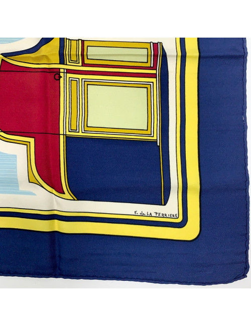 Carré HERME "Les coupés" soie multicolore