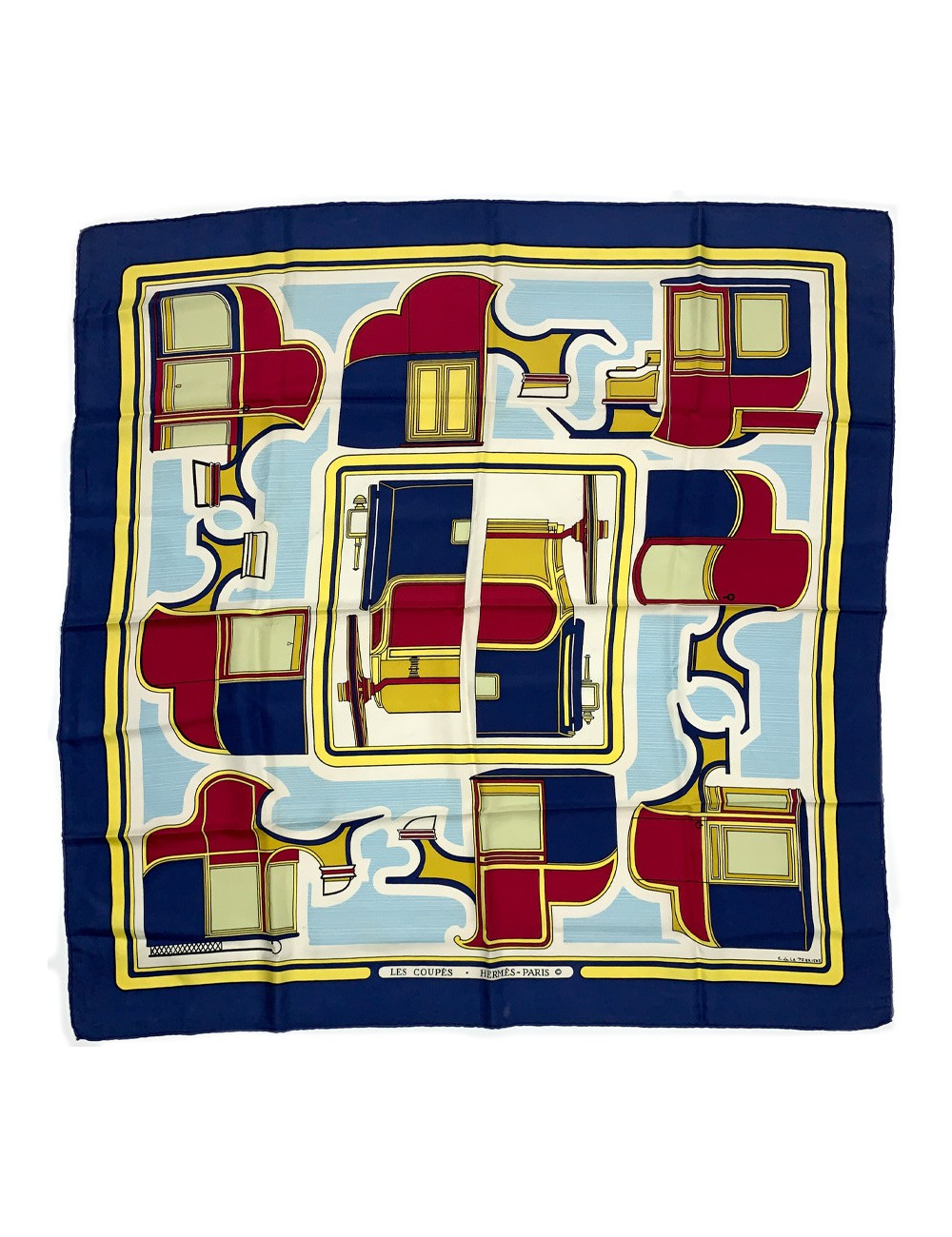 HERMES Les Coupés silk square scarf